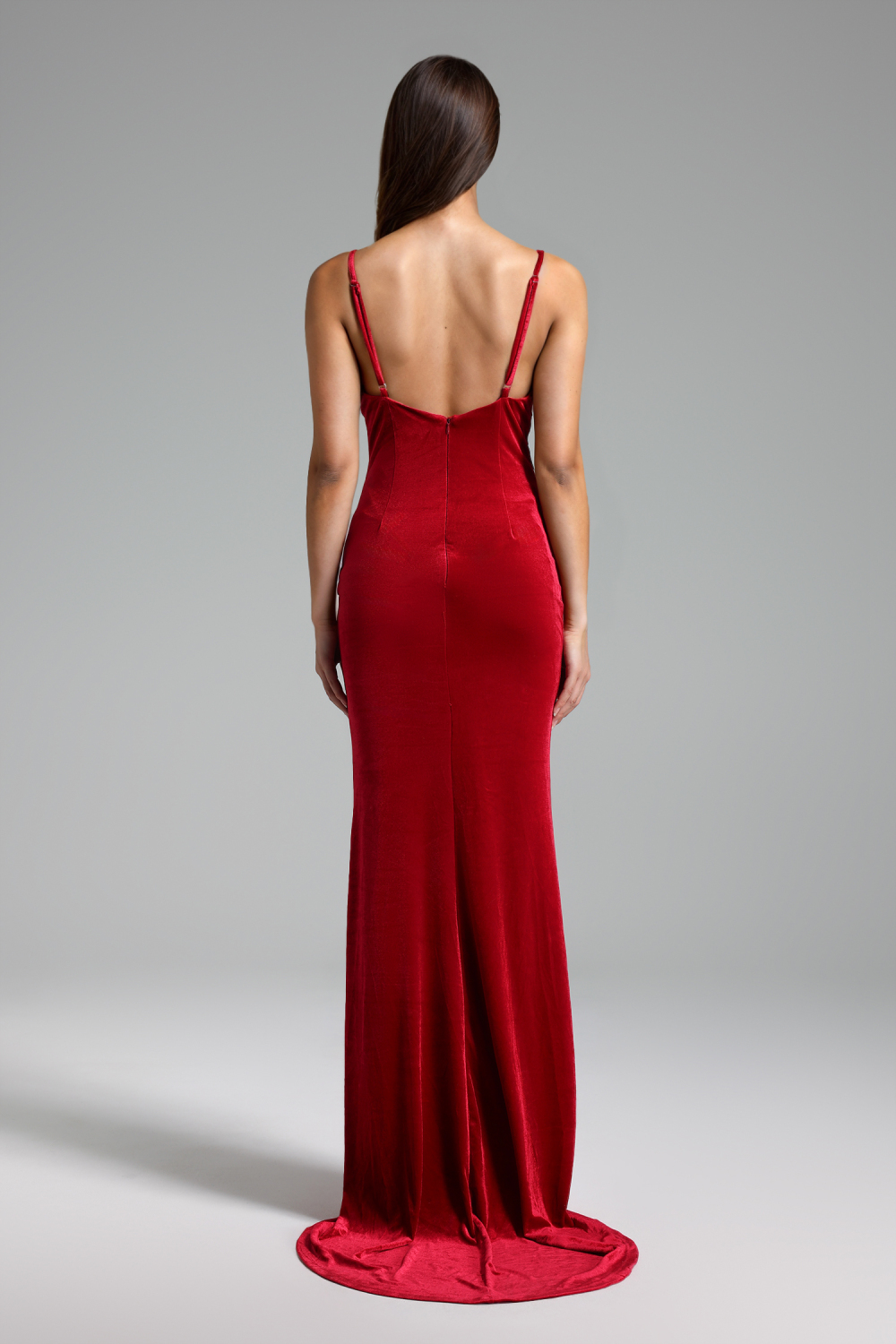 Elay Halter Bow Velvet Maxi Dress image 3