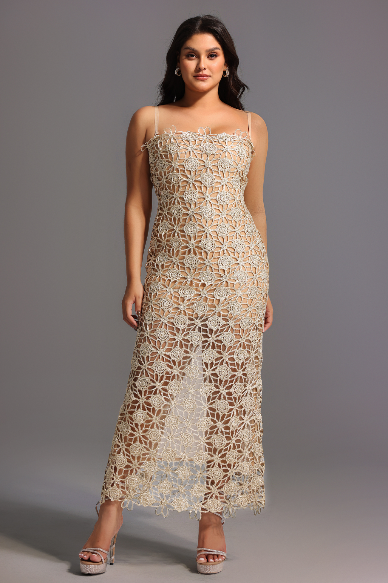 Lelia Sleeveless Hollow Out Slit Midi Dress image 1