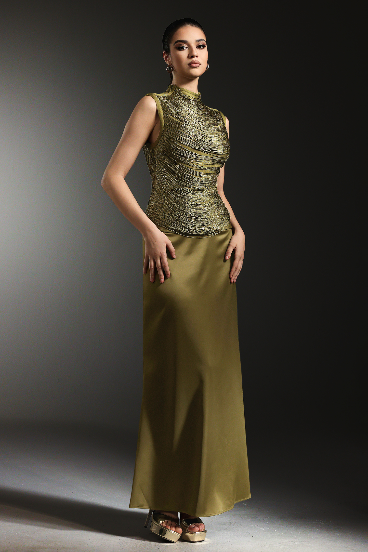 Siayh Sleeveless Tassels Bandage Maxi Two Piece Set image 3