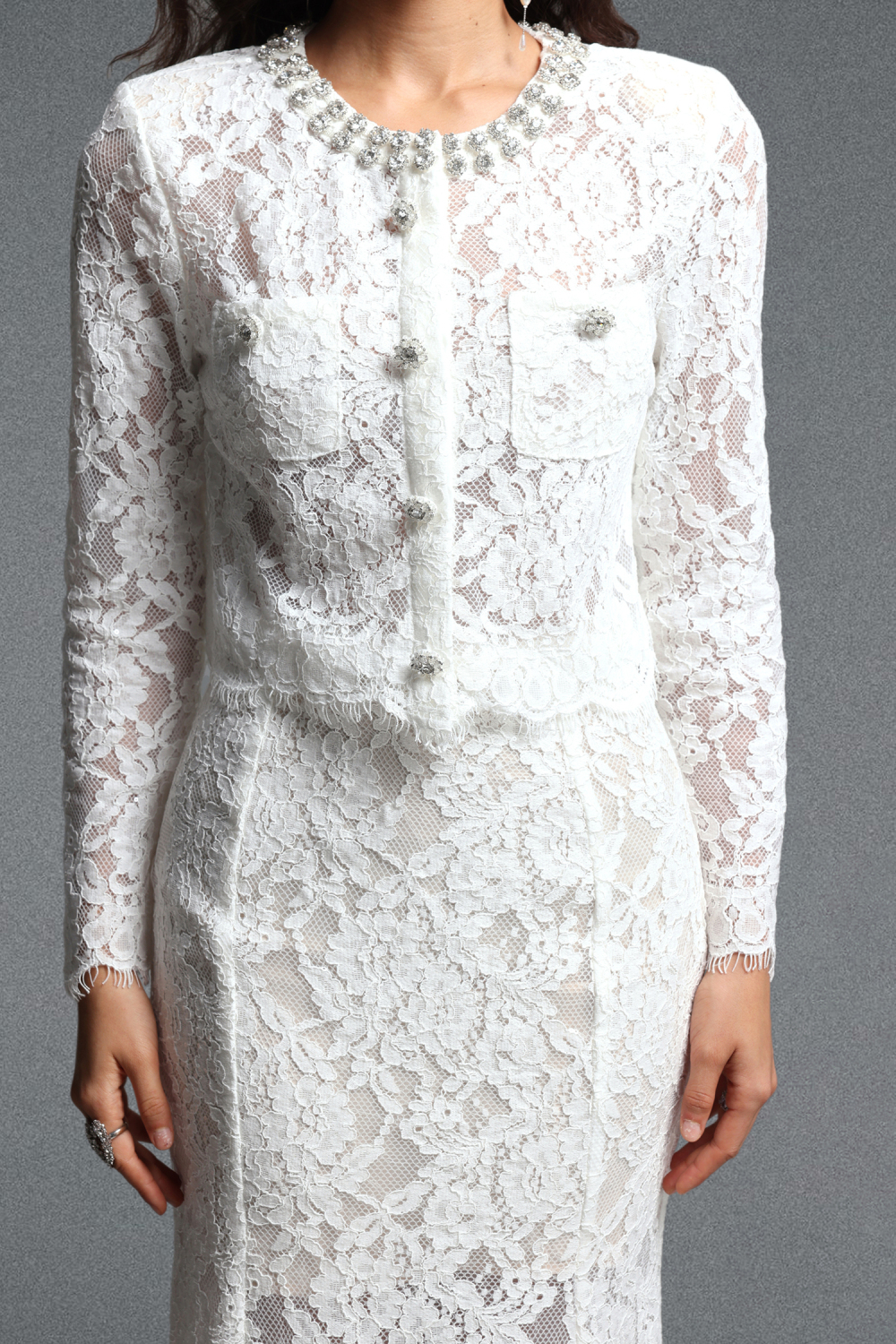 Lilac Romantic Contour Lace Top Or Mermaid Midi Skirt image 1