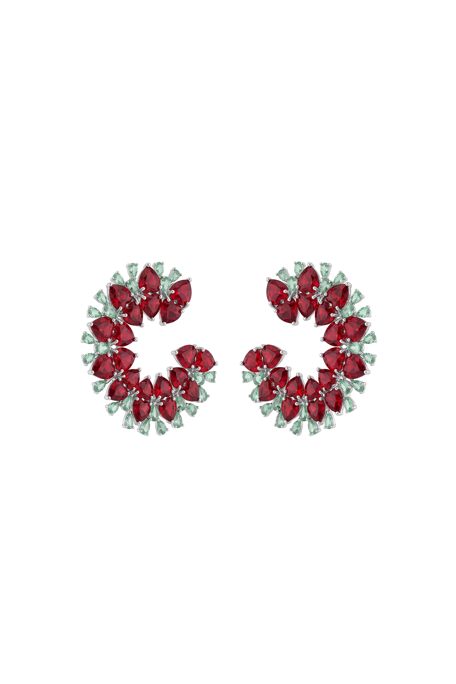 Miaka Dark Gothic C Shaped Rhinestone Earrings image 1