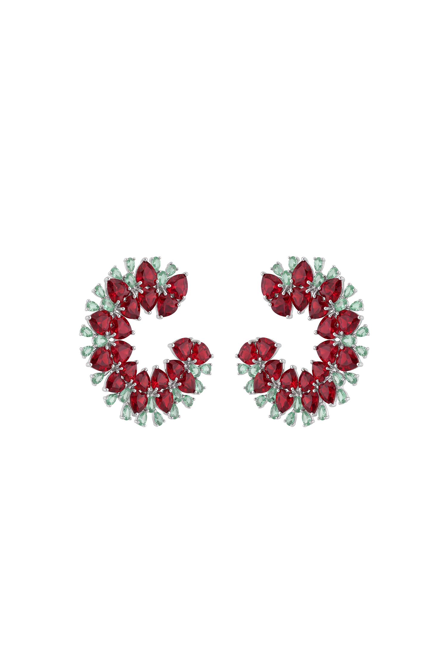 Miaka Dark Gothic C Shaped Rhinestone Earrings image 1
