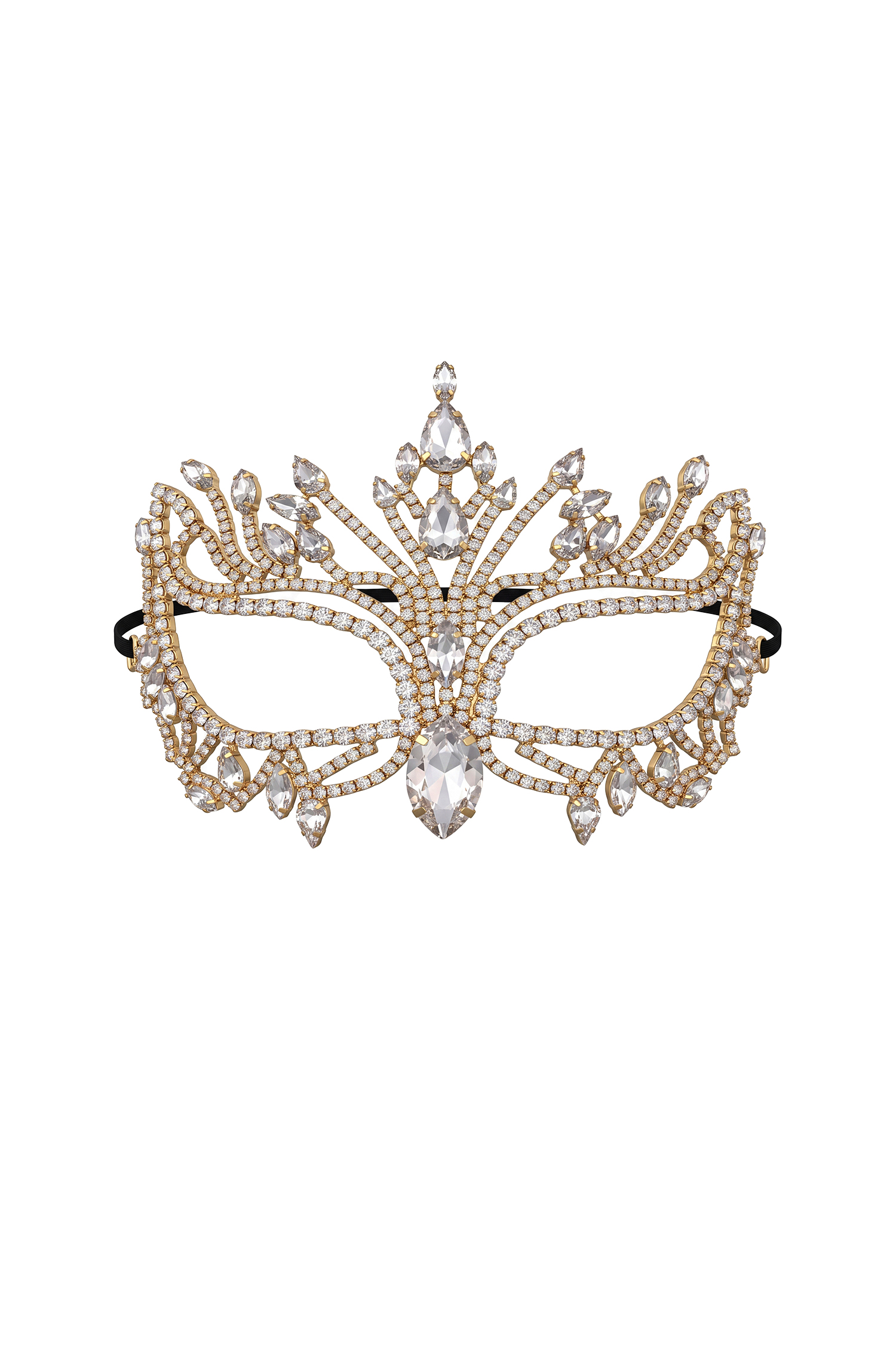 Gunnhild Luxurious Rhinestone Crown Style Masquerade Mask image 1