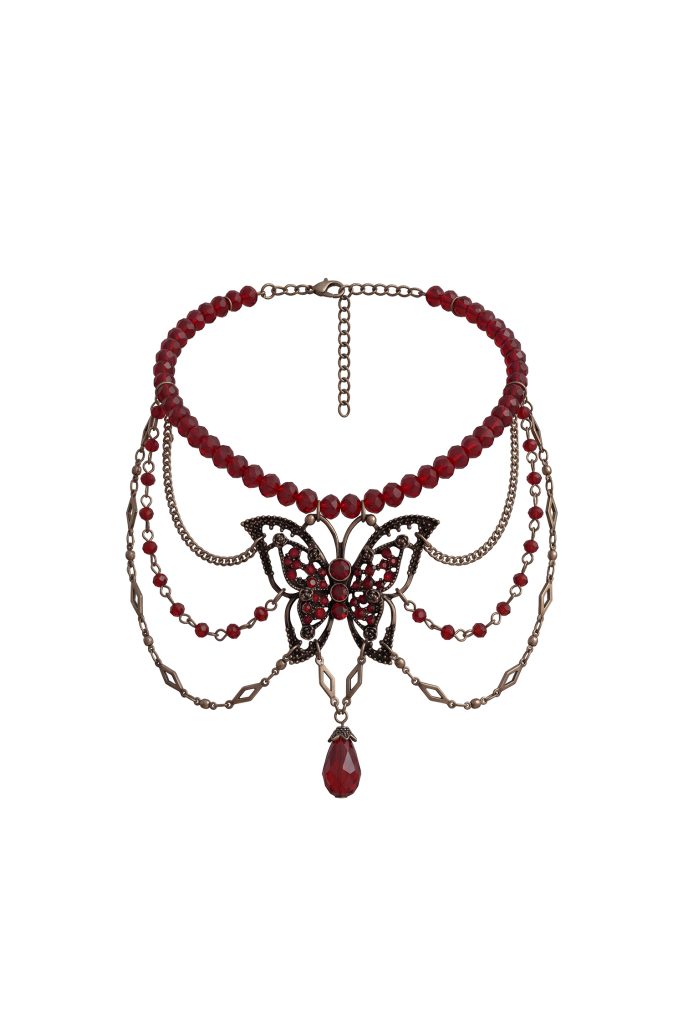 Uniko Romantic Multi Layer Butterfly Tassel Teardrop Necklace