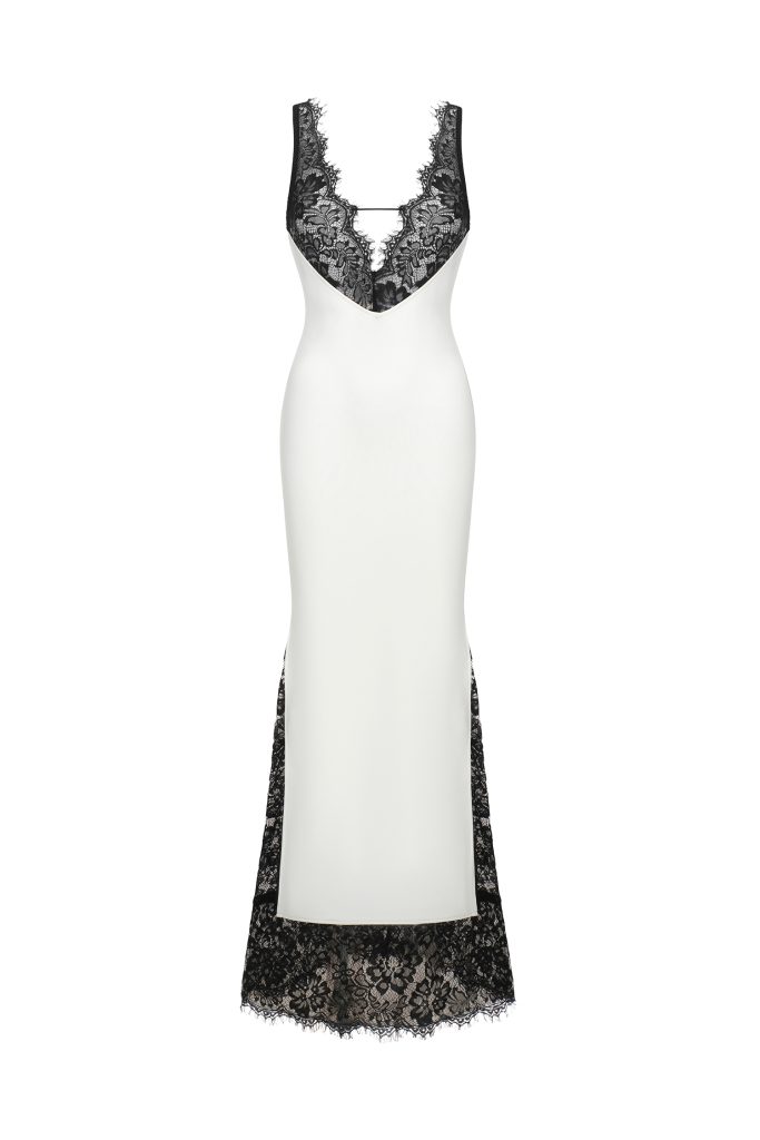 Gunnhild Lace Deep V Maxi Dress