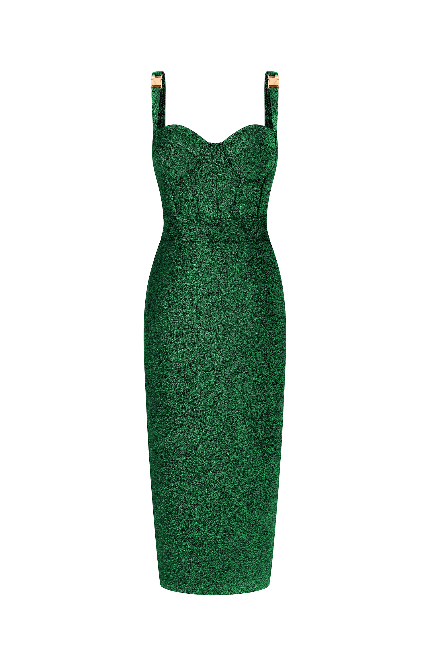 Ziriy Sleeveless V-Neck Bandage Green Maxi Dress image 1