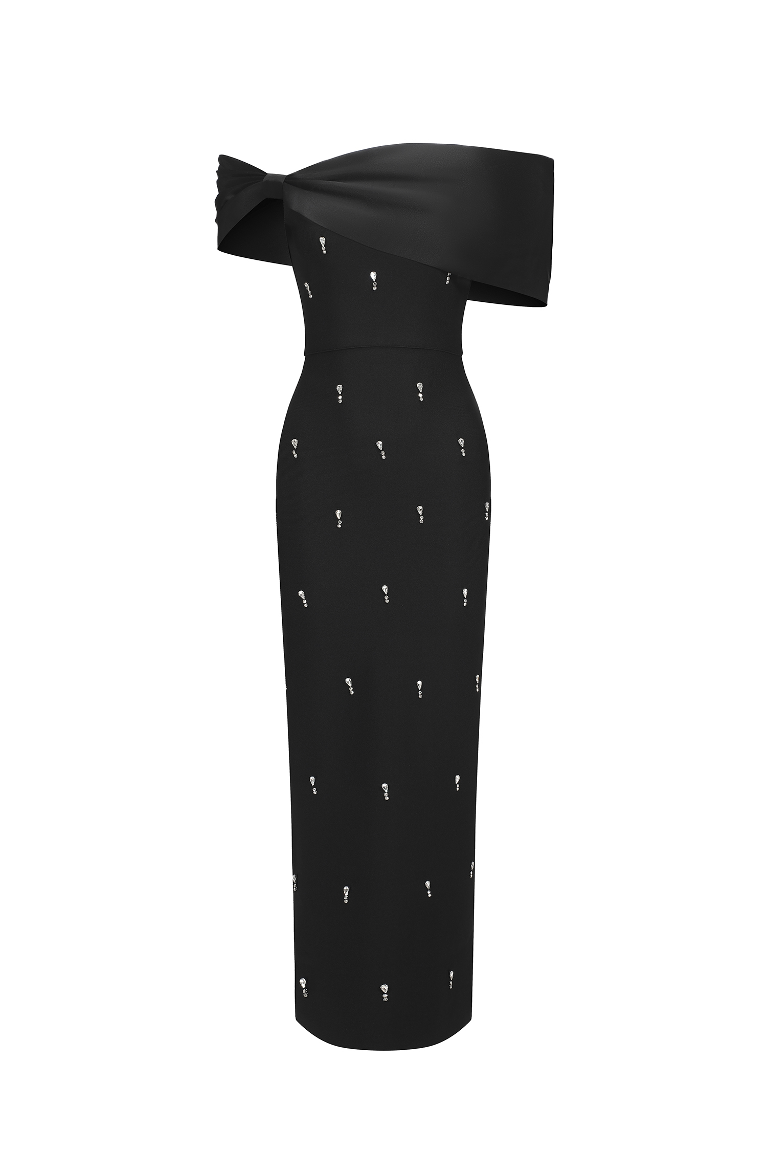 Palez Sleeveless One Shoulder Diamond Bow Bandage Maxi Dress image 1