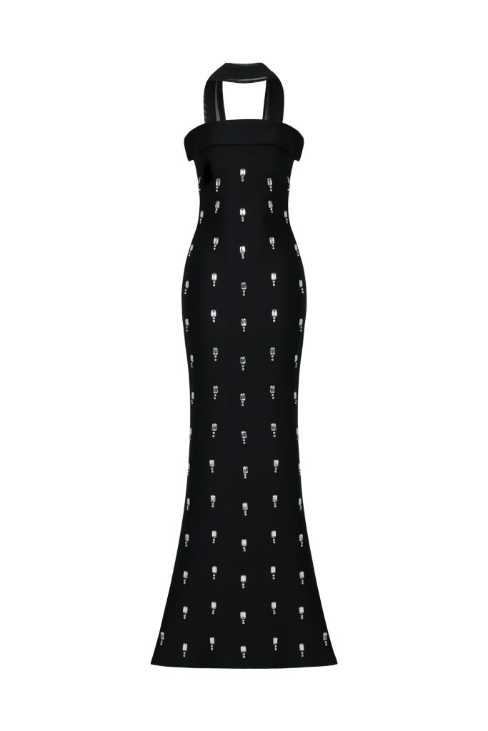 Nadja Sleeveless Diamond Bunting Bandage Maxi Dress