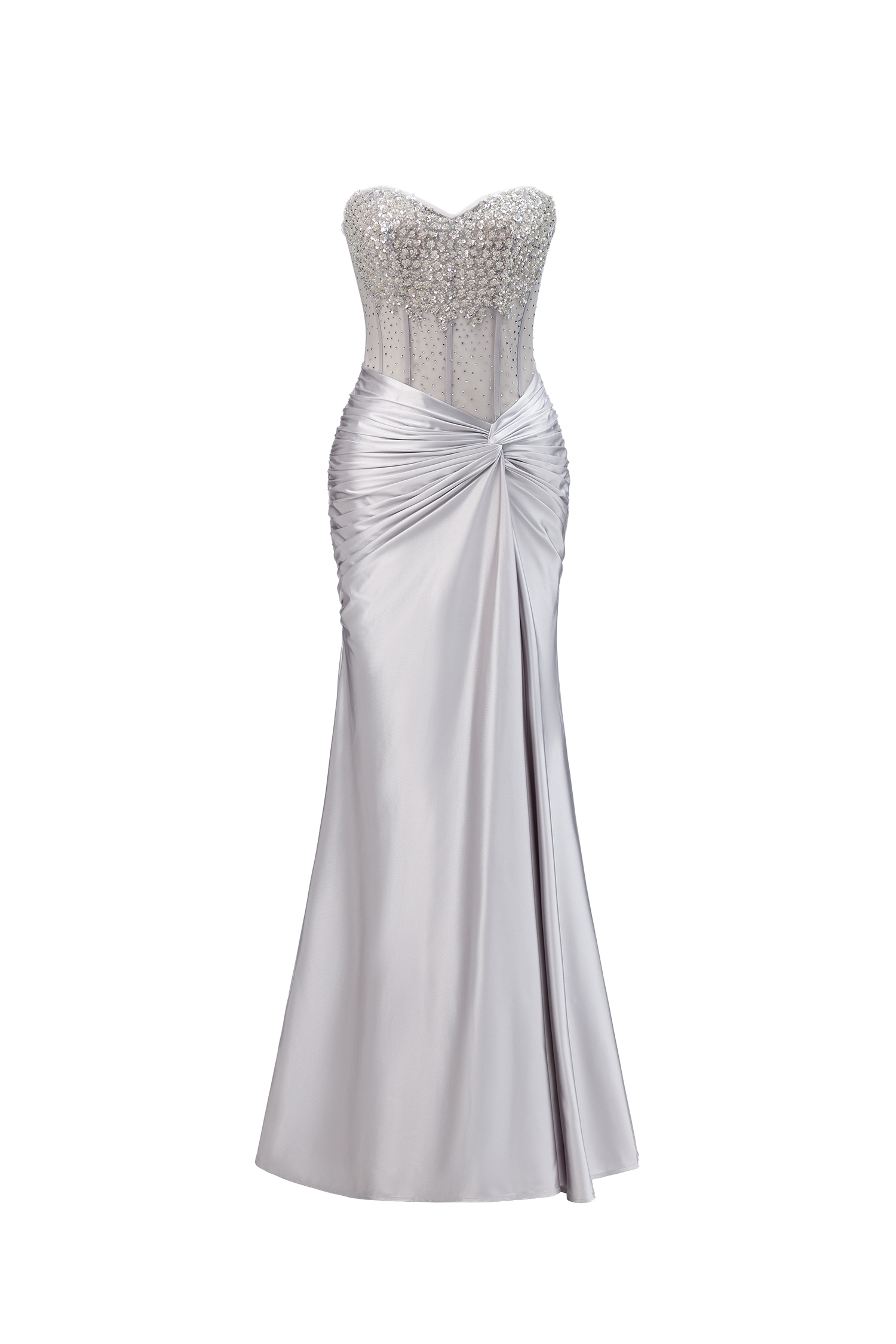 Denny Strapless Sequin High Slit Maxi Dress image 1