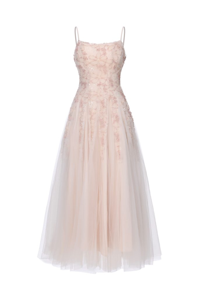 Kamo Romantic Flowy Sleeveless Floral Tulle Maxi Dress
