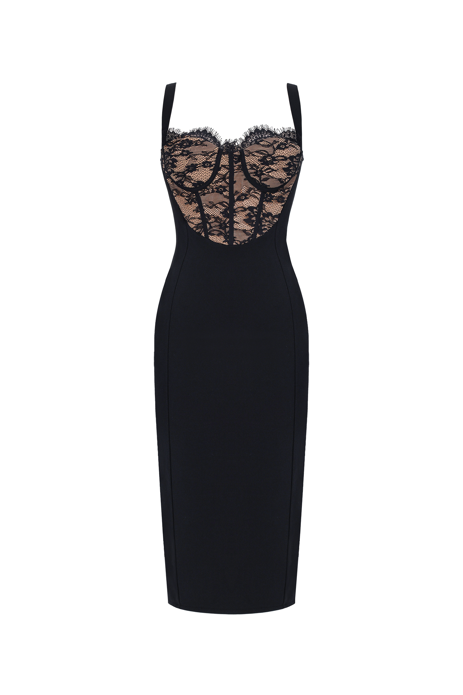Slare Chic Contour Sleeveless Lace Maxi Dress image 1