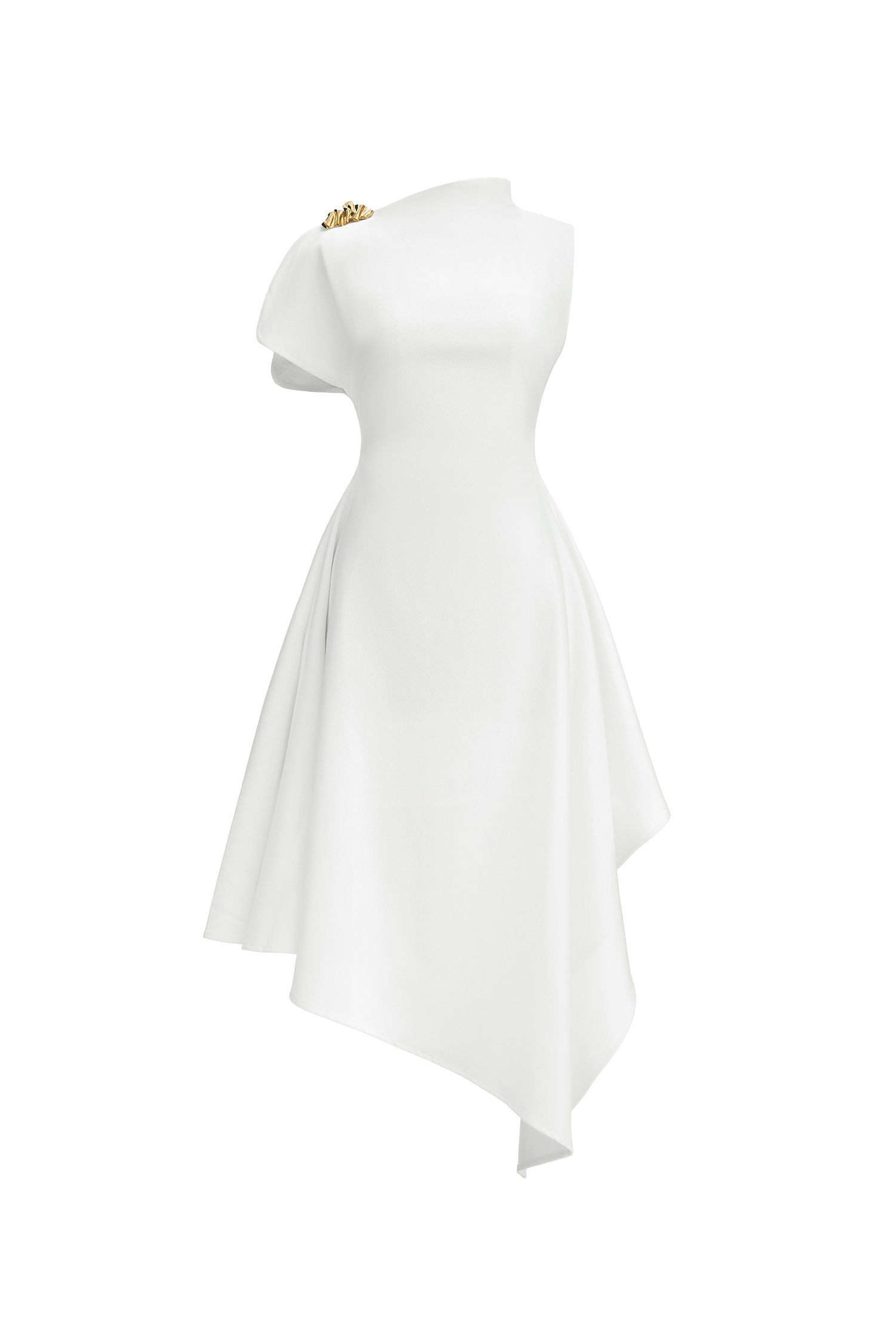 Weren Elegant Contour High Neck Asymmetric Maxi Dress image 1