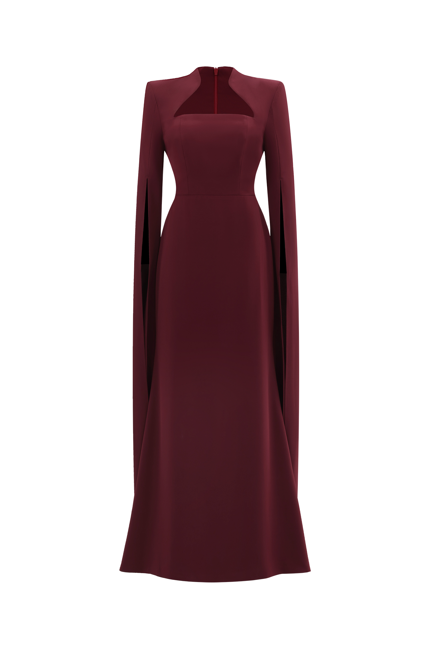 Werko Elegant Tailored Square Neck Cape Sleeve Woven Maxi Dress image 1