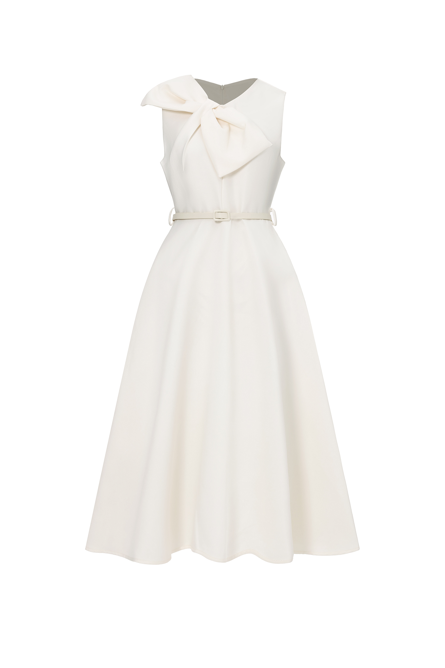 Fallon Elegant Tailored Sleeveless Bow Detailed Woven Maxi Dress image 1