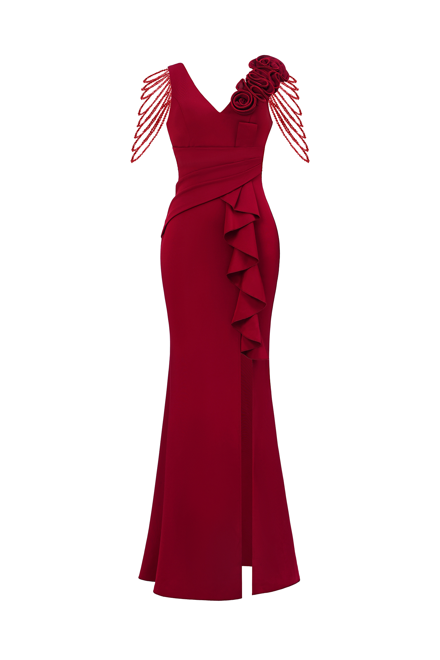 Mercy Romantic Contour V Neck Pleated Floral Maxi Dress image 1