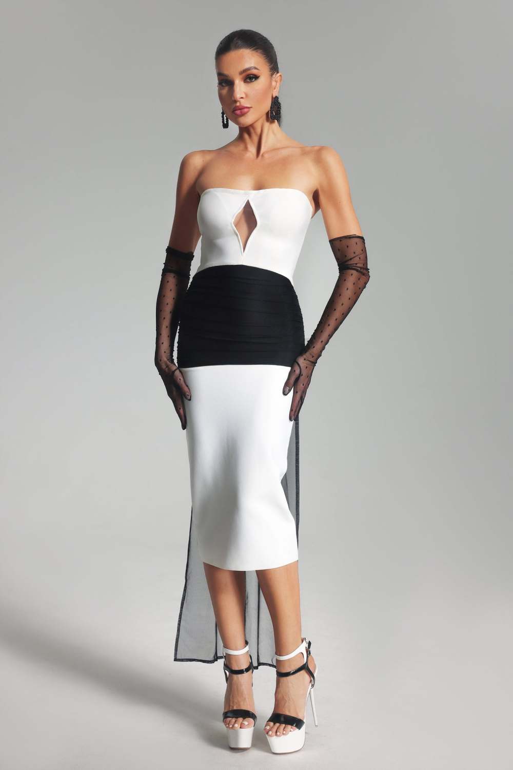 Jillie Mesh Bandage Midi Dress image 1